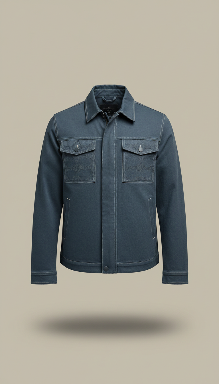 Slate blue-grey utility jacket