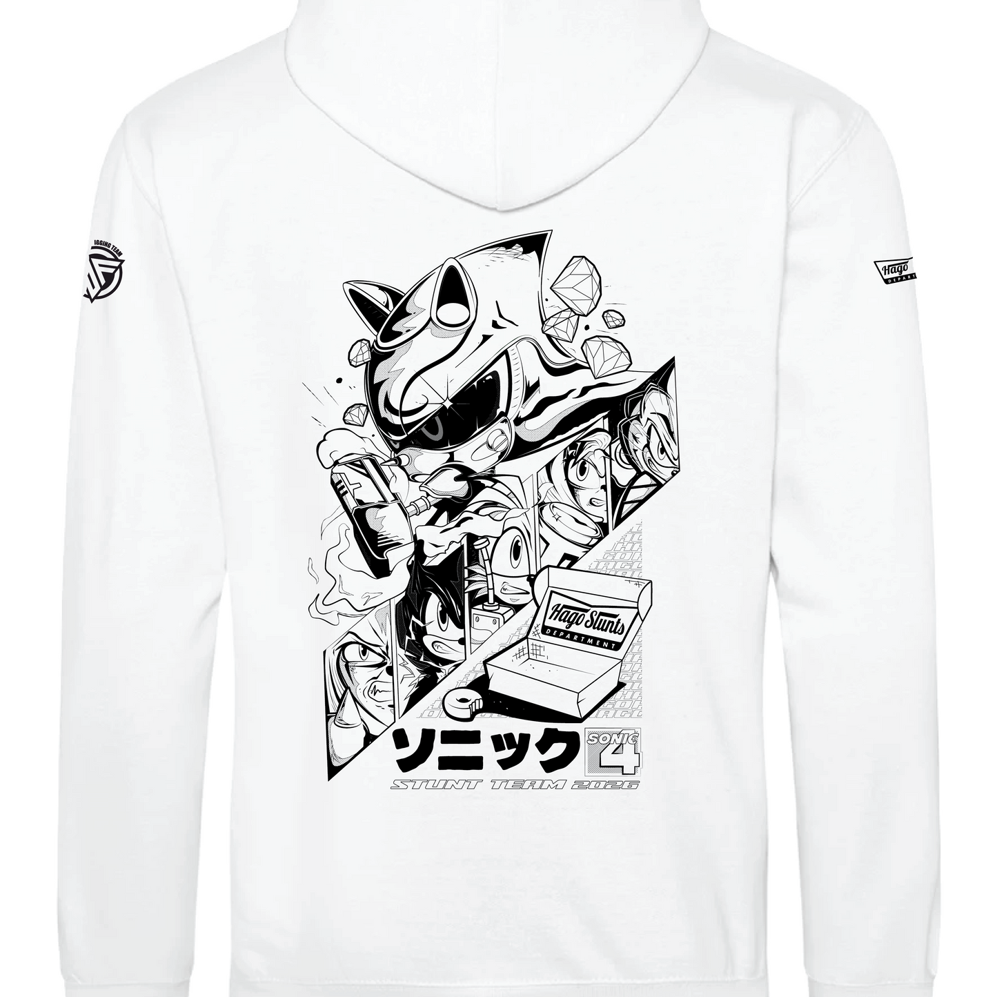 Hago Stunt Team Adult Hoodie (White)