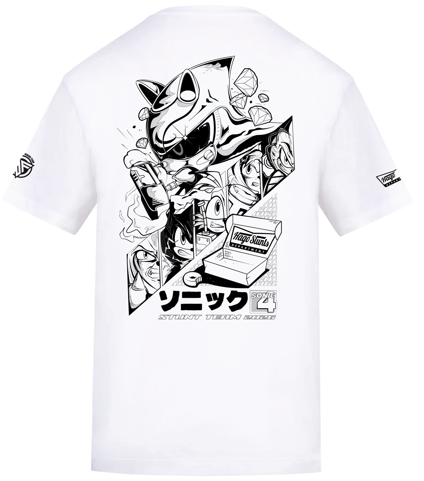 Hago Stunt Team Adult T-shirt (White)