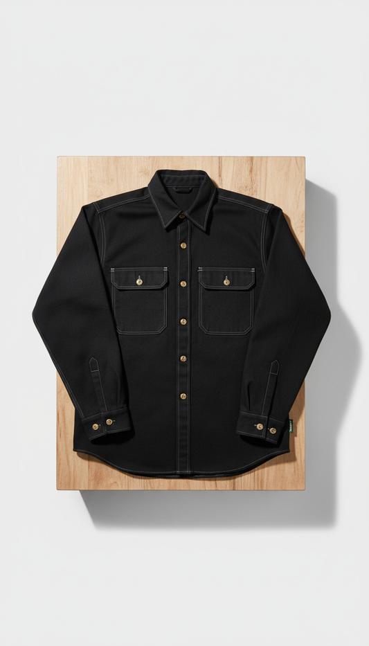 Jet Black Heavyweight Work Shirt